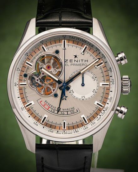 2016 Zenith El Primero Chronomaster Power Reserve Open Heart 42MM Silver Dial Leather Strap (03.2080.4021/01.C494)