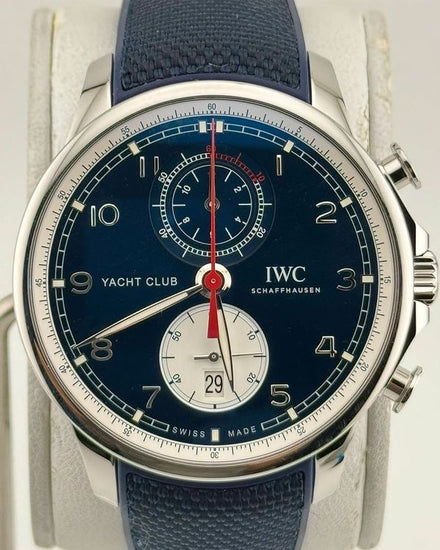 No Reserve - 2021 IWC Schaffhausen Portugieser Yacht Club Chronograph "Orlebar Brown" S.E. 44.6MM Blue Dial Rubber Strap (IW390704)