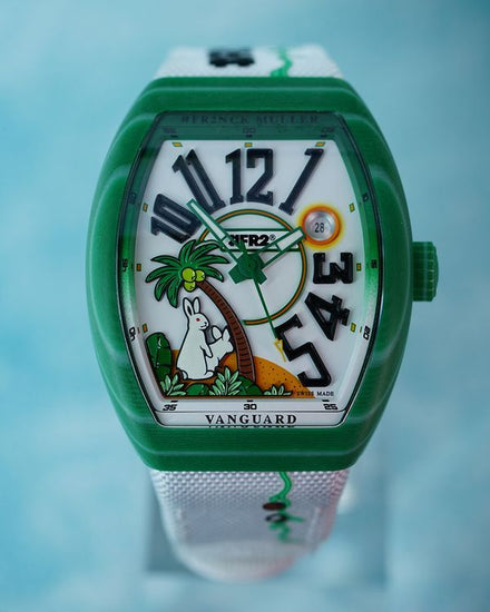 No Reserve - 2025 Franck Muller Vanguard Beach #FR2 "Bunnies" L.E. 41MM White Dial Textile Strap (V 41 SC DT BEACH)