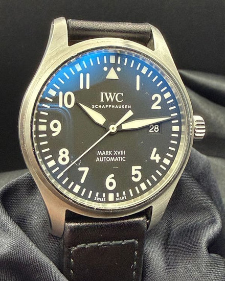 2019 IWC Schaffhausen Pilot Mark XVIII 40MM Black Dial Leather Strap (IW327009)