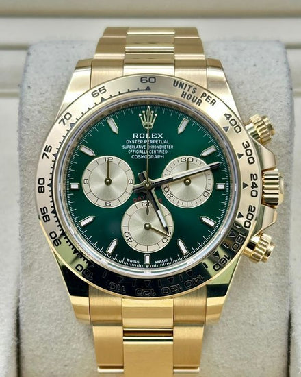 2026 Rolex Cosmograph Daytona "John Mayer 2.0" 40MM Green Dial Yellow Gold Oyster Bracelet (126508)