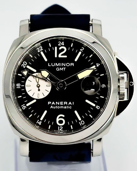 Panerai Luminor GMT 44MM Black Dial Aftermarket Rubber Strap (PAM00088)