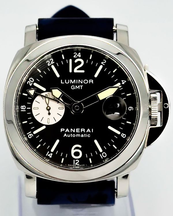 Panerai Luminor GMT 44MM Black Dial Aftermarket Rubber Strap (PAM00088)