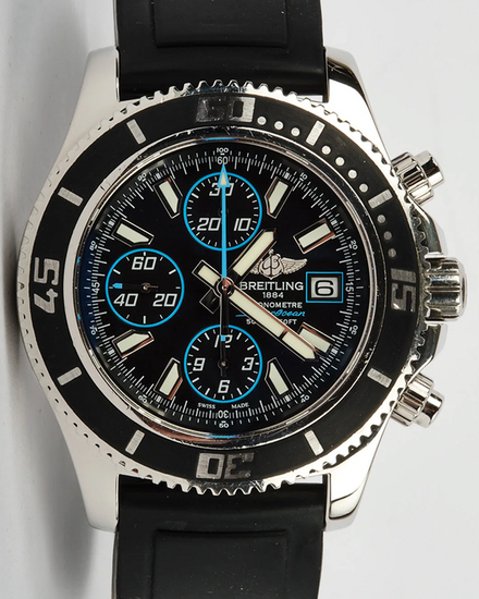 Breitling Superocean Chronograph II 44MM Black Dial Rubber Strap (A13341)