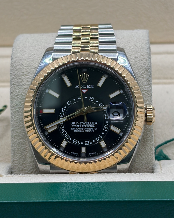 2022 Rolex Sky-Dweller 42MM Black Dial Two-Tone Jubilee Bracelet (326933)