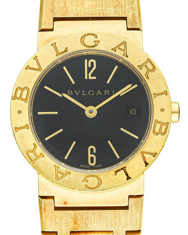 Bvlgari Bvlgari 26MM Quartz Black Dial Yellow Gold Bracelet (BB 26 GG)