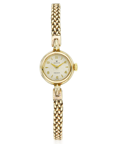 Rolex Vintage 17MM Grey Dial Yellow Gold Bracelet (Cal. 250)