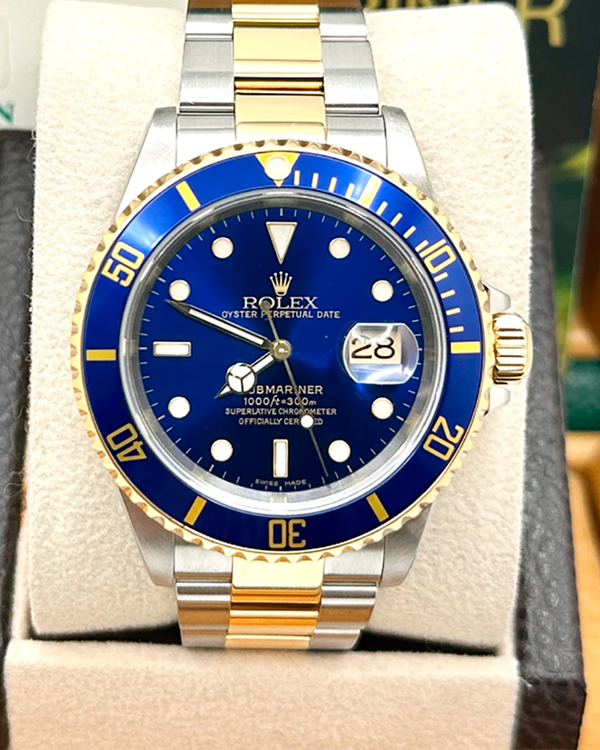 2002 Rolex Submariner Date "Bluesy" 40MM Blue Dial Two-Tone Oyster Bracelet (16613)