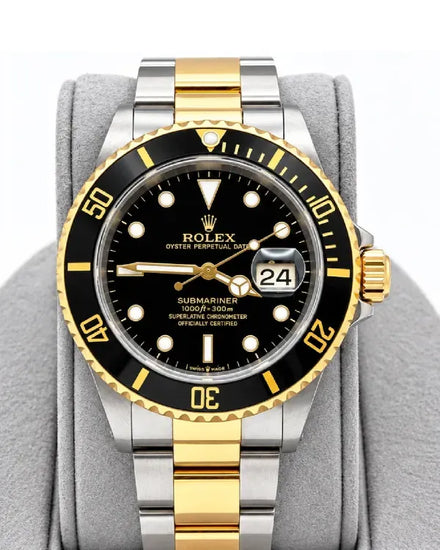 2000 Rolex Submariner Date 40MM Black Dial Two-Tone Oyster Bracelet (16613)