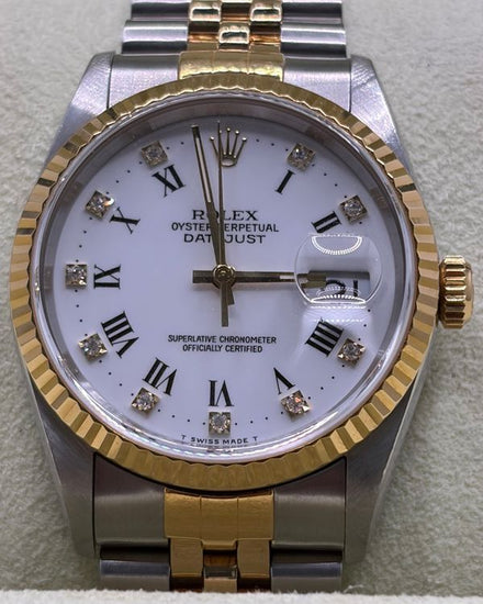 1995 Rolex Datejust 36MM White Dial Two-Tone Jubilee Bracelet (16233)