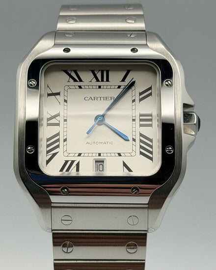2020 Cartier Santos De Cartier 39.8MM White Dial Steel Bracelet (WSSA0018)