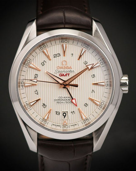 2021 Omega Seamaster Aqua Terra 150M GMT 43MM Silver Dial Leather Strap (231.13.43.22.02.004)