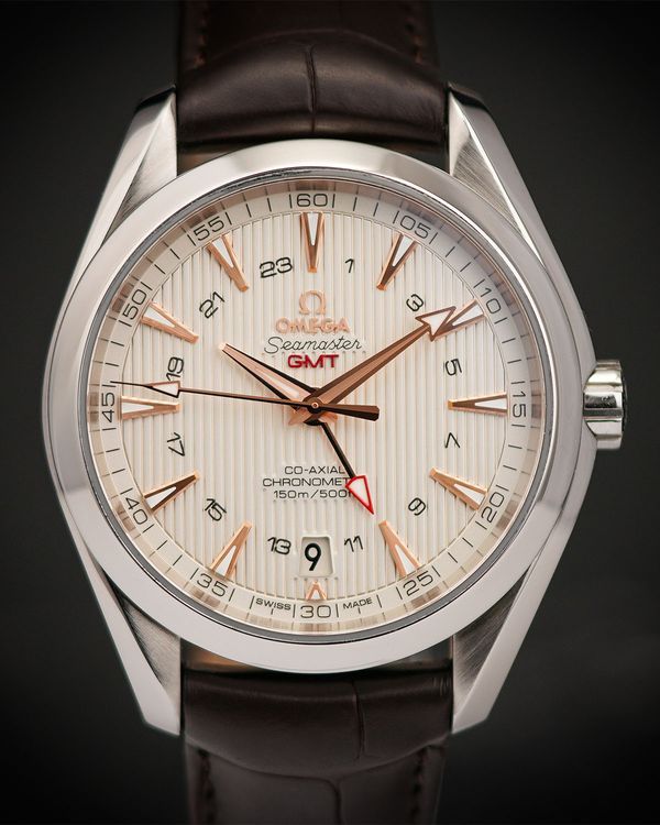 2021 Omega Seamaster Aqua Terra 150M GMT 43MM Silver Dial Leather Strap (231.13.43.22.02.004)