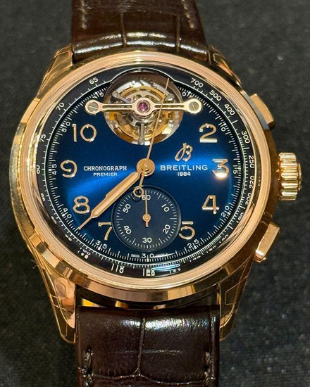 2026 Breitling Premier B21 Chronograph Tourbillon L.E. 42MM Blue Dial Leather Strap (RB2120)