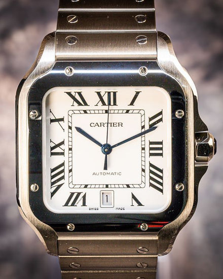 2020 Cartier Santos De Cartier 39.8MM White Dial Steel Bracelet (WSSA0018)