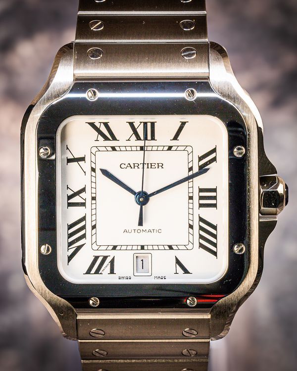 2020 Cartier Santos De Cartier 39.8MM White Dial Steel Bracelet (WSSA0018)