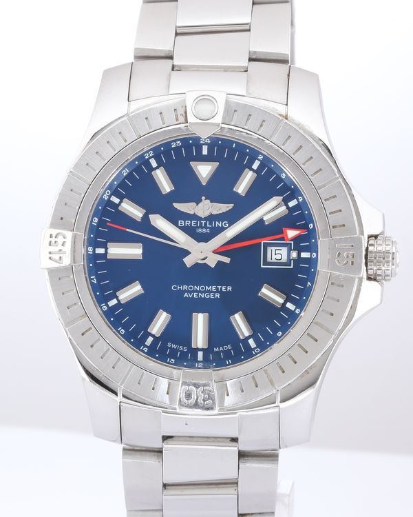 No Reserve - Breitling Avenger 45MM Blue Dial Steel Bracelet (A32395101C1A1)