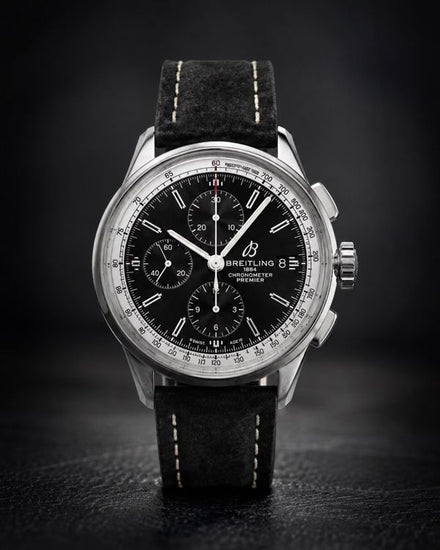 2025 Breitling Chronograph 42MM Black Dial Leather Strap (A13315351B1X2)