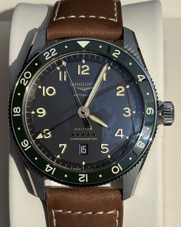 2026 Longines Spirit Zulu Time 42MM Black Dial Leather Strap (L3.812.4.63.2)