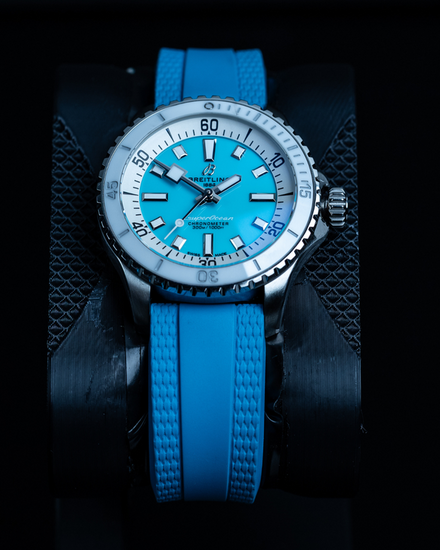 2023 Breitling Superocean 36MM Blue Dial Rubber Strap (A17377)
