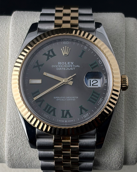 Rolex Datejust "Wimbledon" 41MM Slate Dial Two-Tone Jubilee Bracelet (126333)