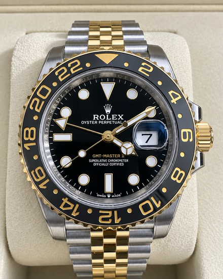 2025 Rolex GMT-Master II "Bumblebee" 40MM Black Dial Two-Tone Jubilee Bracelet (126713GRNR)