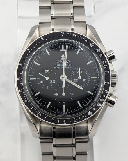 No Reserve - Omega Speedmaster Professional Moonwatch 42MM Black Dial Steel Bracelet (3570.50)