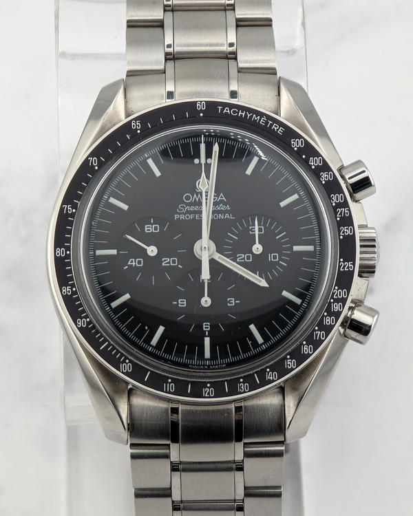 No Reserve - Omega Speedmaster Professional Moonwatch 42MM Black Dial Steel Bracelet (3570.50)