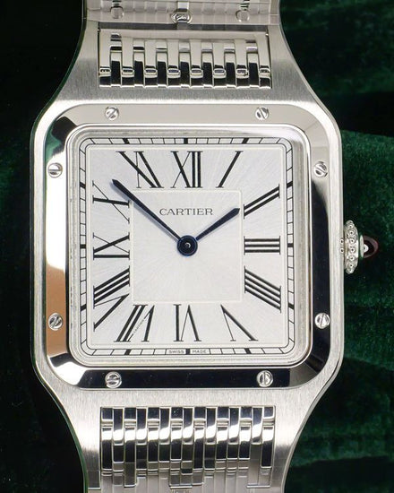 2026 Cartier Santos Dumont 43.5MM Silver Dial Platinum Bracelet (WGSA0124)