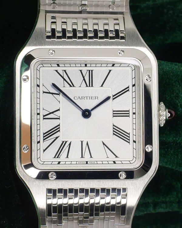 2026 Cartier Santos Dumont 43.5MM Silver Dial Platinum Bracelet (WGSA0124)