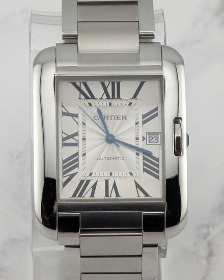 No Reserve - Cartier Tank Anglaise XL 47MM Silver Dial Steel Bracelet (W5310008)
