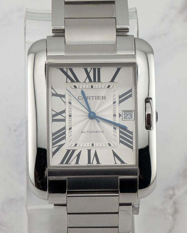 No Reserve - Cartier Tank Anglaise XL 47MM Silver Dial Steel Bracelet (W5310008)
