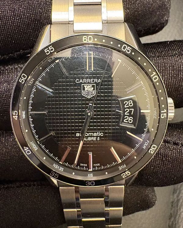 2011 TAG Heuer Carrera Calibre 5 39MM Black Dial Steel Bracelet (WV211M.BA0787)