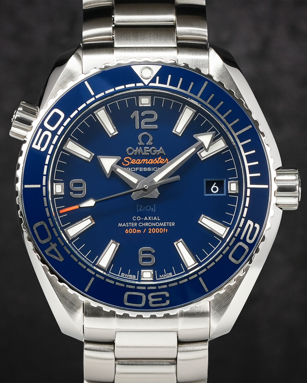 2019 Omega Seamaster Planet Ocean 600M 39.5MM Blue Dial Steel Bracelet (215.30.40.20.03.001)