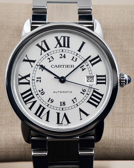 No Reserve - 2015 Cartier Ronde De Cartier Solo 42MM Silver Dial Steel Bracelet (W6701011)