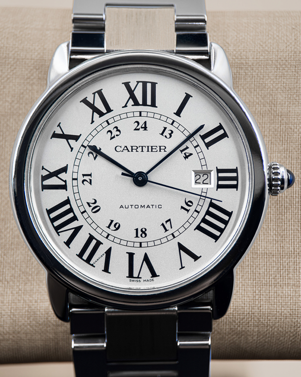 No Reserve - 2015 Cartier Ronde De Cartier Solo 42MM Silver Dial Steel Bracelet (W6701011)