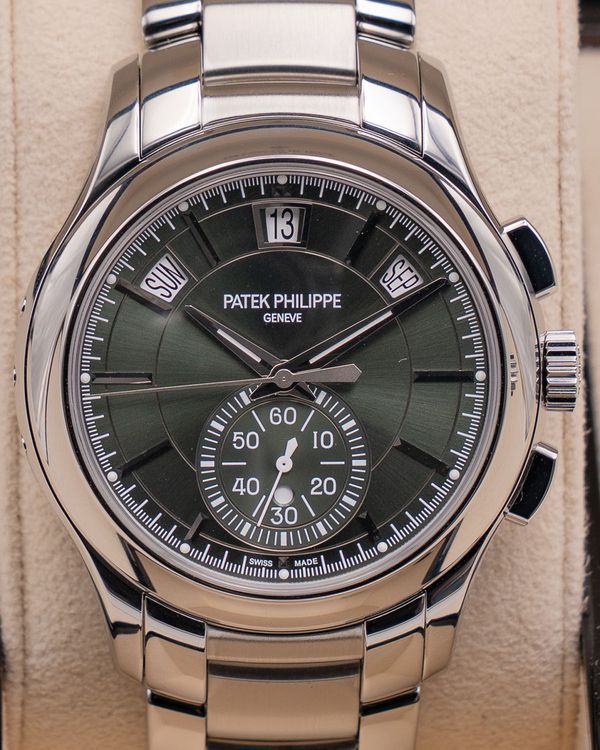 2024 Patek Philippe Annual Calendar Flyback Chronograph 42MM Green Dial Steel Bracelet (5905/1A-001)