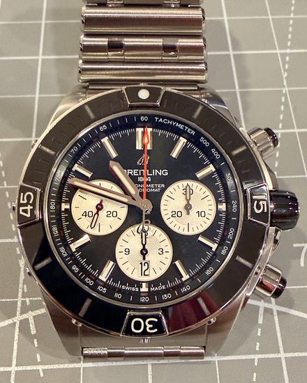 2022 Breitling Super Chronomat B01 44MM Black Dial Steel Bracelet (AB0136251B1A1)