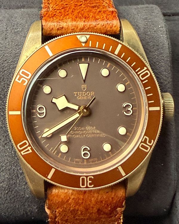 No Reserve - 2018 Tudor Heritage Black Bay 43MM Brown Dial Leather Strap (79250BM)