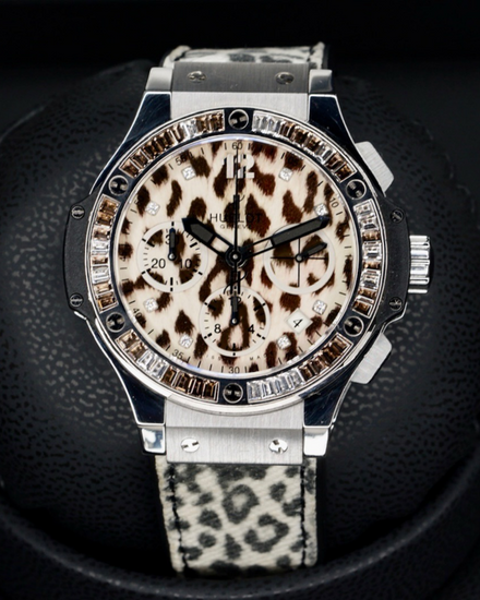 No Reserve - Hublot Big Bang "Snow Leopard" 41MM Leopard Dial Rubber Strap (341.CW.7717.NR.1977)