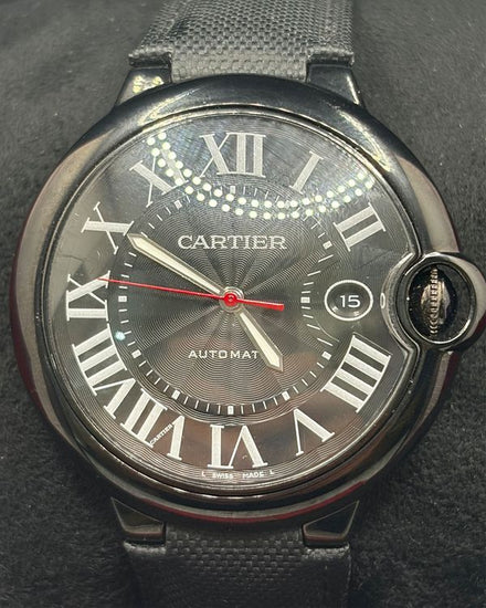 Cartier Ballon Bleu 42MM Black Dial Textile Strap (WSBB0015)