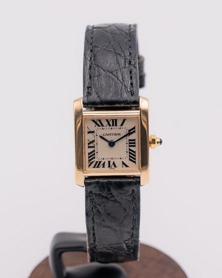 Cartier Tank Française 20MM Quartz White Dial Leather Strap (W5000256)