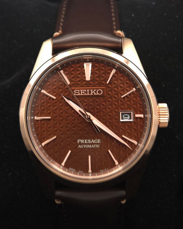No Reserve - Seiko Presage 39.3MM Chocolate Dial Leather Strap (SPB170J1)