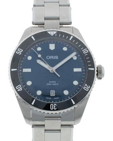 Oris Divers Date 39MM Blue Dial Steel Bracelet (01 733 7795 4055)