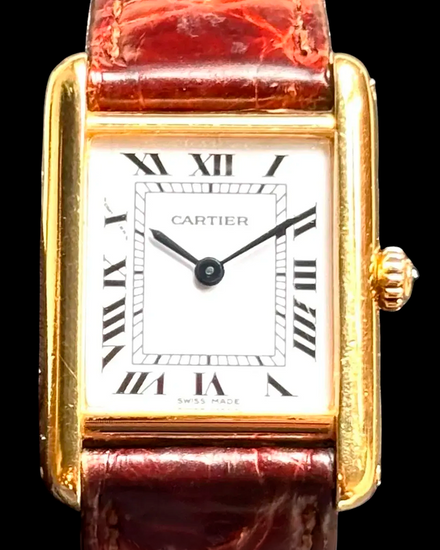 Cartier Tank Quartz 20MM White Dial Leather Strap (866001)