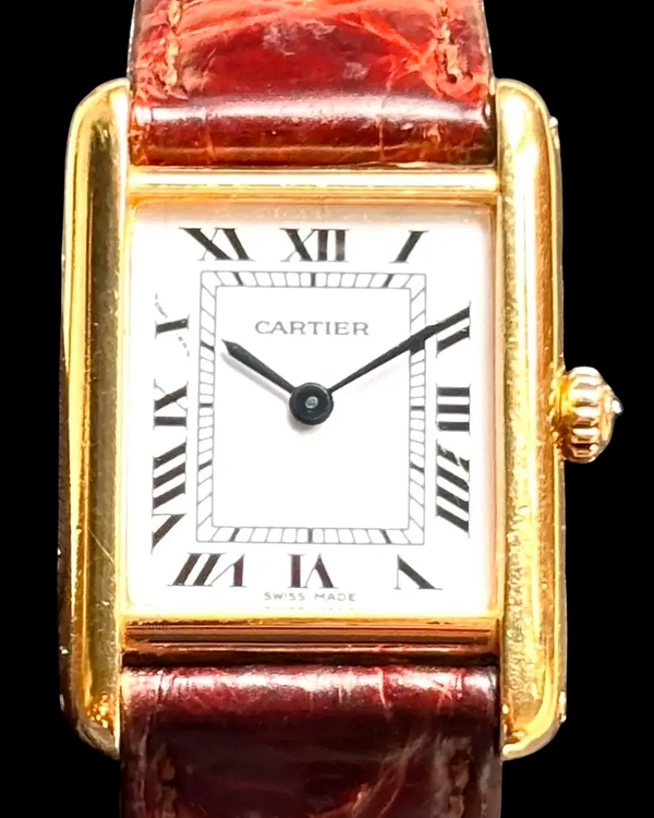 Cartier Tank Quartz 20MM White Dial Leather Strap (866001)