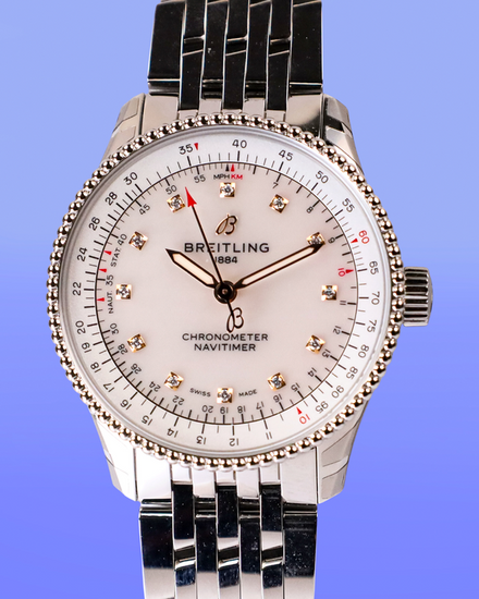 Breitling Navitimer 35MM Mother of Pearl Dial Steel Bracelet (A17395211A1A1)