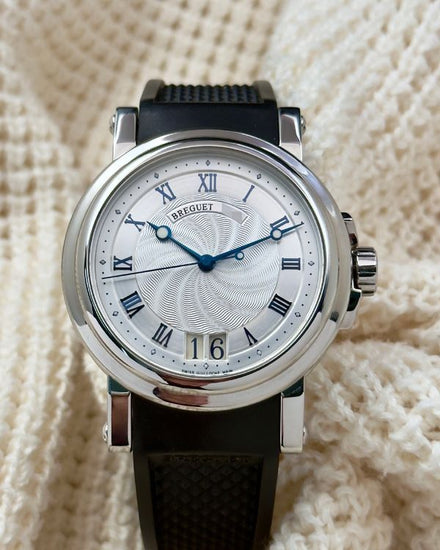 2007 Breguet Marine 39MM Silver Dial Rubber Strap (5817ST/12/5V8)