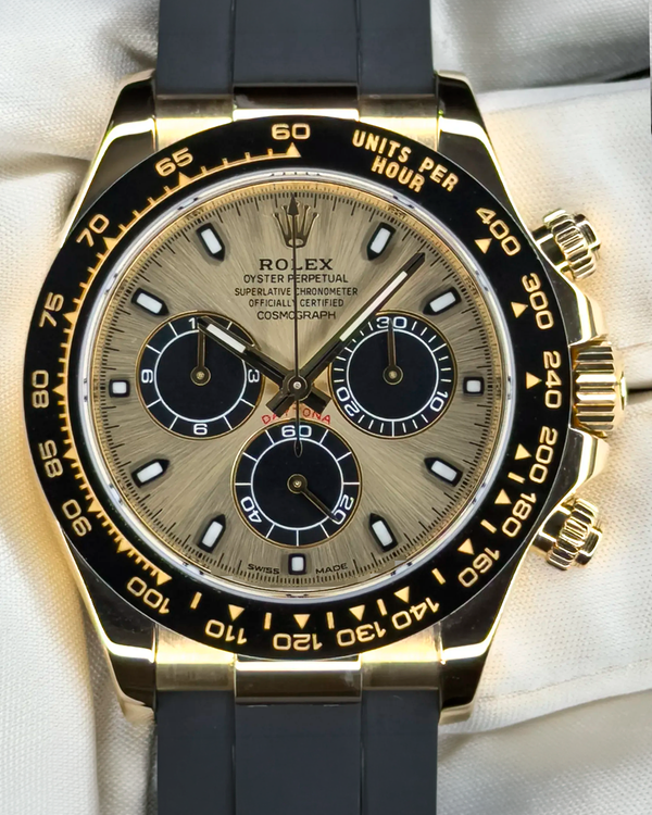 2021 Rolex Cosmograph Daytona "Pikachu" 40MM Champagne Dial Oysterflex Strap (116518LN)