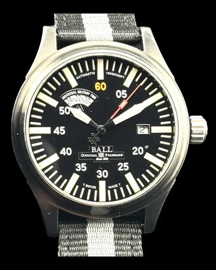 Ball Fireman "Night Train" 43MM Black Dial Aftermarket Textile Strap (NM1092C)
